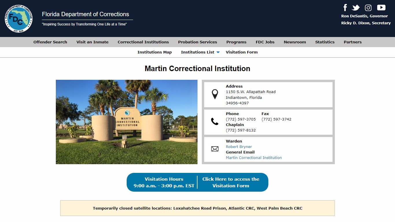 Martin Correctional Institution - Florida Department of Corrections