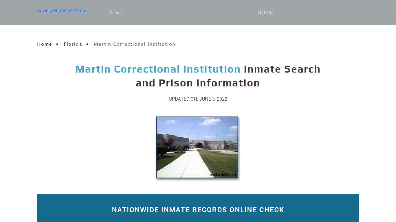 Martin Correctional Institution Inmate Search, Visitation, Phone no ...